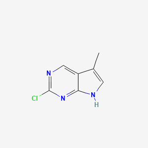 molecular formula C7H6ClN3 B1454975 2-氯-5-甲基-7H-吡咯并[2,3-d]嘧啶 CAS No. 909562-81-8