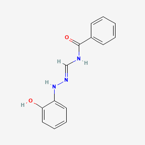 molecular formula C14H13N3O2 B14549773 N-[(E)-[(2-hydroxyphenyl)hydrazinylidene]methyl]benzamide 