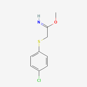 molecular formula C9H10ClNOS B14549819 Methyl 2-[(4-chlorophenyl)sulfanyl]ethanimidate CAS No. 61671-49-6