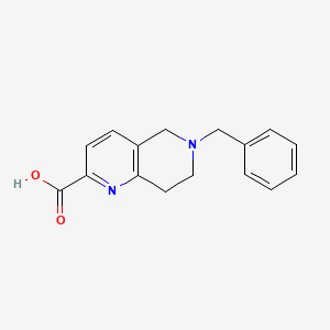 molecular formula C16H16N2O2 B1454982 6-Benzyl-5,6,7,8-tetrahydro-1,6-naphthyridine-2-carboxylic acid CAS No. 1160995-15-2