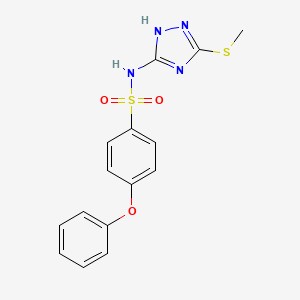 molecular formula C15H14N4O3S2 B1454984 N-[5-(methylsulfanyl)-4H-1,2,4-triazol-3-yl]-4-phenoxybenzene-1-sulfonamide CAS No. 1021088-95-8