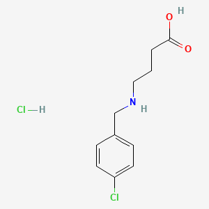 molecular formula C11H15Cl2NO2 B1454988 4-{[(4-Chlorophenyl)methyl]amino}butanoic acid hydrochloride CAS No. 1193389-52-4