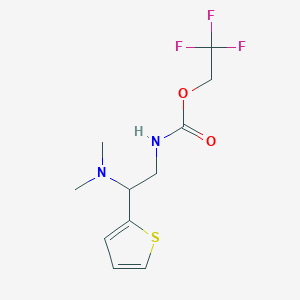 molecular formula C11H15F3N2O2S B1454989 2,2,2-trifluoroethyl N-[2-(dimethylamino)-2-(thiophen-2-yl)ethyl]carbamate CAS No. 1197466-19-5
