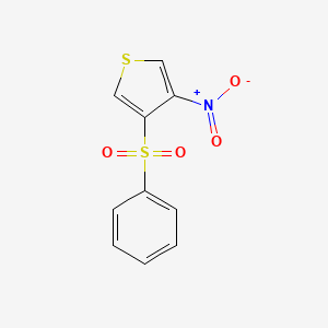 molecular formula C10H7NO4S2 B14549921 Thiophene, 3-nitro-4-(phenylsulfonyl)- CAS No. 62256-06-8