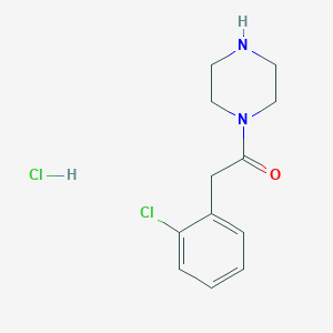 molecular formula C12H16Cl2N2O B1454993 2-(2-Chlorophenyl)-1-(piperazin-1-yl)ethan-1-one hydrochloride CAS No. 1210013-45-8