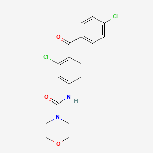 molecular formula C18H16Cl2N2O3 B14549948 N-[3-Chloro-4-(4-chlorobenzoyl)phenyl]morpholine-4-carboxamide CAS No. 61706-13-6