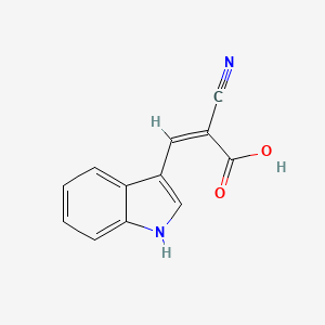 molecular formula C12H8N2O2 B1454995 2-Cyano-3-(1H-indol-3-yl)acrylic acid CAS No. 1453484-21-3