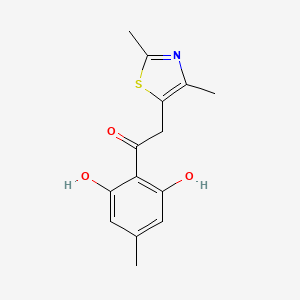 molecular formula C14H15NO3S B14550070 Ethanone, 1-(2,6-dihydroxy-4-methylphenyl)-2-(2,4-dimethyl-5-thiazolyl)- CAS No. 61928-49-2