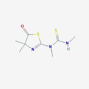 molecular formula C8H13N3OS2 B14550119 N-(4,4-Dimethyl-5-oxo-4,5-dihydro-1,3-thiazol-2-yl)-N,N'-dimethylthiourea CAS No. 61985-13-5