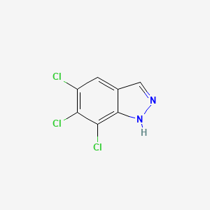 molecular formula C7H3Cl3N2 B14550160 5,6,7-Trichloro-1H-indazole CAS No. 61655-96-7