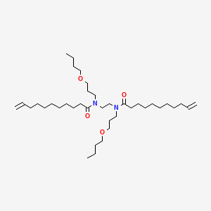 molecular formula C38H72N2O4 B14550305 N,N'-(Ethane-1,2-diyl)bis[N-(3-butoxypropyl)undec-10-enamide] CAS No. 61797-76-0