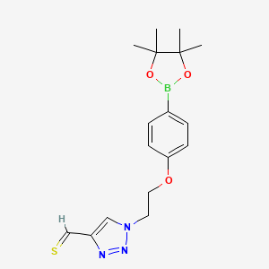 molecular formula C17H22BN3O3S B1455034 1-(2-(4-(4,4,5,5-Tetramethyl-1,3,2-dioxaborolan-2-yl)phenoxy)ethyl)-1H-1,2,3-triazole-4-carbothialdehyde CAS No. 957120-67-1