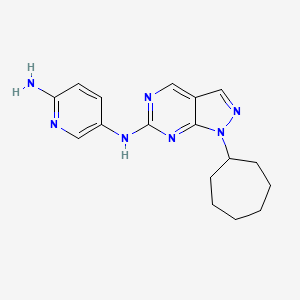 molecular formula C17H21N7 B1455035 N5-(1-Cycloheptyl-1H-pyrazolo[3,4-d]pyrimidin-6-yl)pyridine-2,5-diamine CAS No. 1352193-42-0