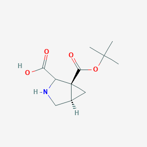 molecular formula C11H17NO4 B1455038 (1S,5R)-1-(tert-Butoxycarbonyl)-3-azabicyclo[3.1.0]hexane-2-carboxylic acid CAS No. 953061-58-0