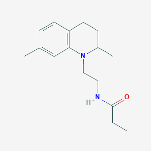 molecular formula C16H24N2O B14550388 N-[2-(2,7-Dimethyl-3,4-dihydroquinolin-1(2H)-yl)ethyl]propanamide CAS No. 61843-58-1