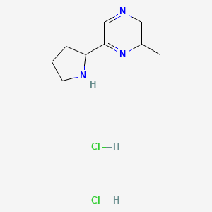 molecular formula C9H15Cl2N3 B1455047 2-Methyl-6-(pyrrolidin-2-yl)pyrazine dihydrochloride CAS No. 1361113-62-3