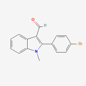 molecular formula C16H12BrNO B14550541 2-(4-Bromophenyl)-1-methyl-1H-indole-3-carbaldehyde CAS No. 61843-46-7