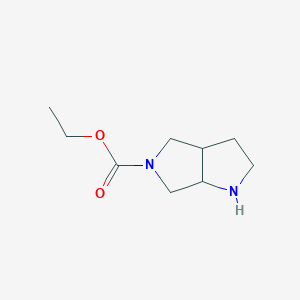 molecular formula C9H16N2O2 B145506 Ethyl hexahydropyrrolo[3,4-B]pyrrole-5(1H)-carboxylate CAS No. 132414-79-0