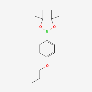 molecular formula C15H23BO3 B1455074 4,4,5,5-Tetramethyl-2-(4-propoxyphenyl)-1,3,2-dioxaborolane CAS No. 1374430-02-0