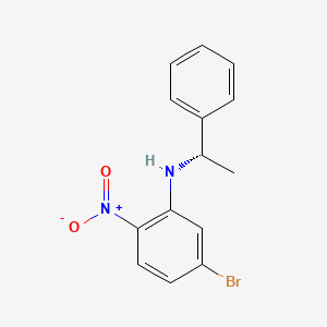 molecular formula C14H13BrN2O2 B1455075 5-Bromo-2-nitro-N-[(1S)-1-phenylethyl]aniline CAS No. 1416336-88-3
