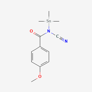 molecular formula C12H16N2O2Sn B14550760 N-Cyano-4-methoxy-N-(trimethylstannyl)benzamide CAS No. 62150-01-0