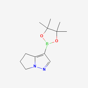 molecular formula C12H19BN2O2 B1455077 3-(tetramethyl-1,3,2-dioxaborolan-2-yl)-4H,5H,6H-pyrrolo[1,2-b]pyrazole CAS No. 1314138-13-0