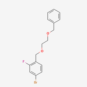 molecular formula C16H16BrFO2 B1455079 1-((2-(Benzyloxy)ethoxy)methyl)-4-bromo-2-fluorobenzene CAS No. 1402585-62-9