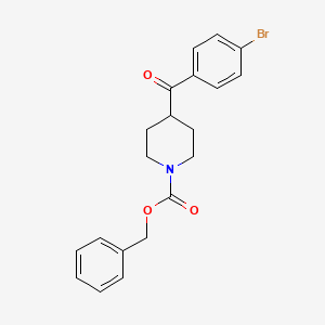 molecular formula C20H20BrNO3 B1455081 1-Piperidinecarboxylic acid, 4-(4-bromobenzoyl)-, phenylmethyl ester CAS No. 1416908-65-0