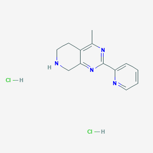 molecular formula C13H16Cl2N4 B1455082 4-Methyl-2-pyridin-2-yl-5,6,7,8-tetrahydro-pyrido[3,4-d]pyrimidine dihydrochloride CAS No. 1361116-94-0