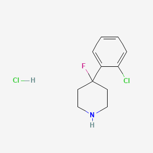 molecular formula C11H14Cl2FN B1455087 4-(2-Chlorophenyl)-4-fluoropiperidine hydrochloride CAS No. 1421160-44-2