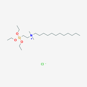 molecular formula C22H50ClNO3Si B14550898 N,N-Dimethyl-N-[2-(triethoxysilyl)ethyl]dodecan-1-aminium chloride CAS No. 62117-37-7