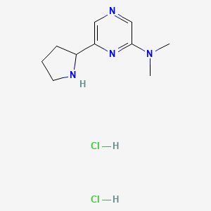 molecular formula C10H18Cl2N4 B1455093 N,N-dimethyl-6-(pyrrolidin-2-yl)pyrazin-2-amine dihydrochloride CAS No. 1361116-11-1