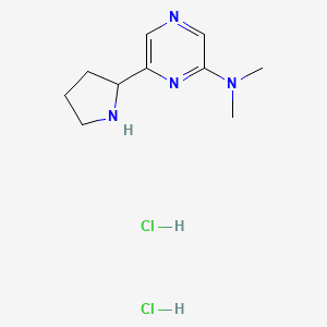 molecular formula C10H18Cl2N4 B1455093 二甲基-(6-吡咯烷-2-基-吡嗪-2-基)-胺二盐酸盐 CAS No. 1361116-11-1