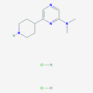 molecular formula C11H20Cl2N4 B1455095 N,N-dimethyl-6-(piperidin-4-yl)pyrazin-2-amine dihydrochloride CAS No. 1361113-38-3
