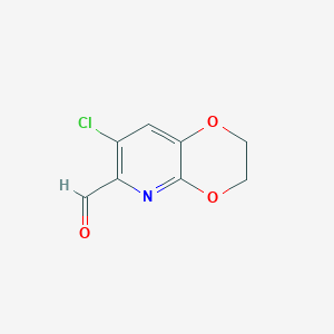 molecular formula C8H6ClNO3 B1455096 7-Chloro-2,3-dihydro-[1,4]dioxino[2,3-b]pyridine-6-carbaldehyde CAS No. 1346447-08-2