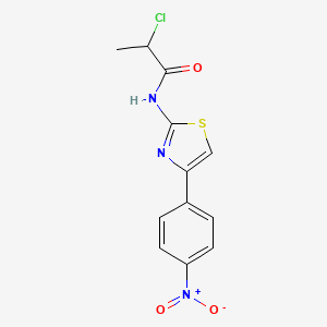molecular formula C12H10ClN3O3S B1455099 2-氯-N-[4-(4-硝基苯基)-1,3-噻唑-2-基]丙酰胺 CAS No. 1365962-82-8