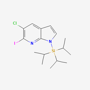 molecular formula C16H24ClIN2Si B1455105 5-Chloro-6-iodo-1-(triisopropylsilyl)-1H-pyrrolo[2,3-b]pyridine CAS No. 1305324-81-5