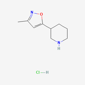 molecular formula C9H15ClN2O B1455106 3-(3-Methyl-5-isoxazolyl)piperidine hydrochloride CAS No. 1374659-40-1