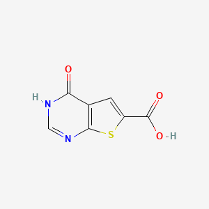 molecular formula C7H4N2O3S B1455120 1,4-二氢-4-氧代噻吩并[2,3-d]嘧啶-6-羧酸 CAS No. 439693-47-7