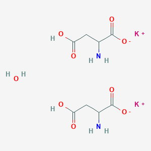 molecular formula C8H14K2N2O9 B1455123 Potassium hydrogen-DL-aspartate hemihydrate CAS No. 394208-50-5