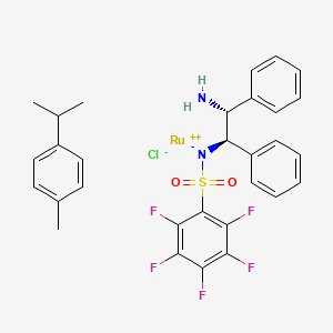 molecular formula C30H28ClF5N2O2RuS B1455128 Chloroaminodiphenylethylpentafluorophenylksulfonyl)-amido((p-cymene)ruthenium(II)) CAS No. 1026995-71-0