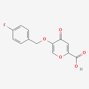 molecular formula C13H9FO5 B1455136 5-[(4-fluorobenzyl)oxy]-4-oxo-4H-pyran-2-carboxylic acid CAS No. 1040348-99-9