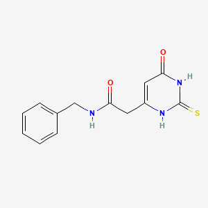 molecular formula C13H13N3O2S B1455137 N-benzyl-2-(2-mercapto-6-oxo-1,6-dihydropyrimidin-4-yl)acetamide CAS No. 1105191-84-1