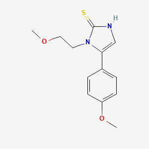 molecular formula C13H16N2O2S B1455138 1-(2-甲氧基乙基)-5-(4-甲氧基苯基)-1,3-二氢-2H-咪唑-2-硫酮 CAS No. 1105190-44-0