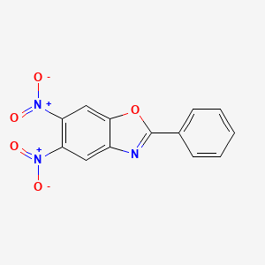 molecular formula C13H7N3O5 B14551380 5,6-Dinitro-2-phenyl-1,3-benzoxazole CAS No. 62164-85-6
