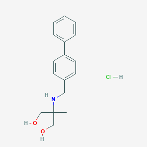 molecular formula C17H22ClNO2 B145514 1,3-Propanediol, 2-(((1,1'-biphenyl)-4-ylmethyl)amino)-2-methyl-, hydrochloride CAS No. 133550-81-9