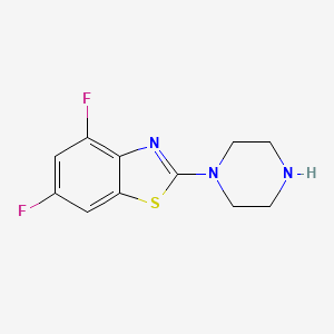 molecular formula C11H11F2N3S B1455141 4,6-Difluoro-2-piperazin-1-yl-1,3-benzothiazole CAS No. 941869-91-6