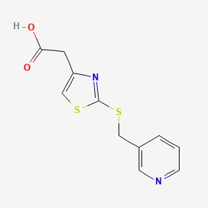 molecular formula C11H10N2O2S2 B1455144 {2-[(吡啶-3-基甲基)硫]-1,3-噻唑-4-基}乙酸 CAS No. 1105192-81-1