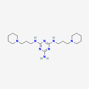 molecular formula C19H36N8 B14551449 N~2~,N~4~-Bis[3-(piperidin-1-yl)propyl]-1,3,5-triazine-2,4,6-triamine CAS No. 61944-35-2