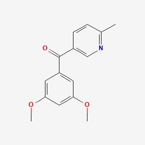 molecular formula C15H15NO3 B1455145 5-(3,5-Dimethoxybenzoyl)-2-methylpyridine CAS No. 1187167-92-5